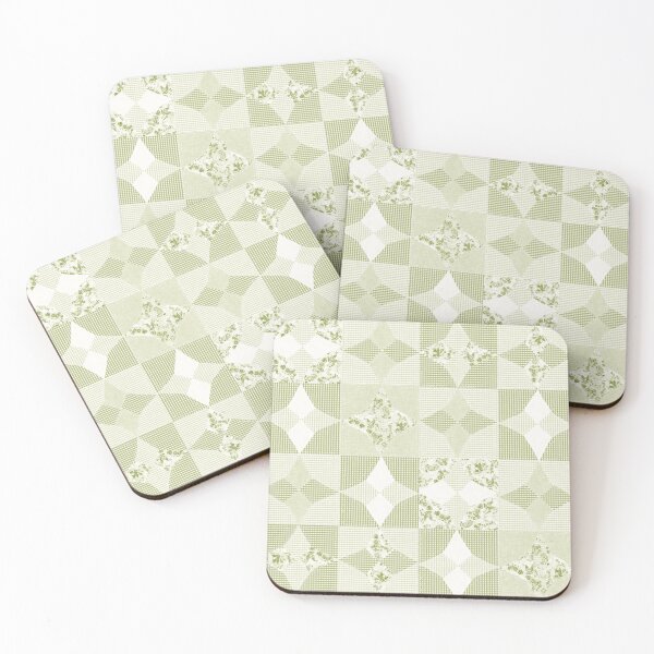 Item preview, Retro Country Chicken Feed Sack Cheater Quilt - Light Olive Green & White Gingham designed and sold by LoveAlways-AEP.