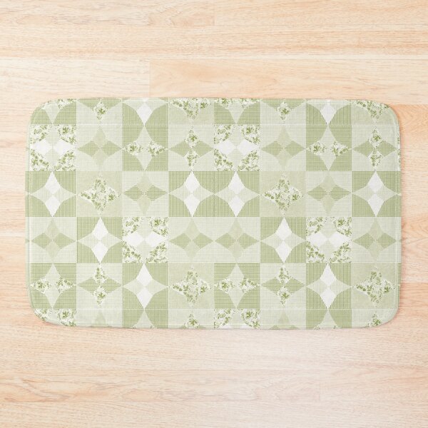Item preview, Retro Country Chicken Feed Sack Cheater Quilt - Light Olive Green & White Gingham designed and sold by LoveAlways-AEP.