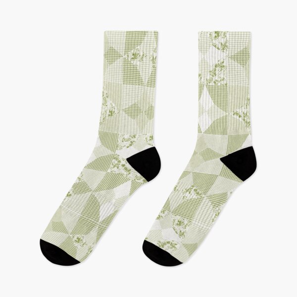 Item preview, Retro Country Chicken Feed Sack Cheater Quilt - Light Olive Green & White Gingham designed and sold by LoveAlways-AEP.