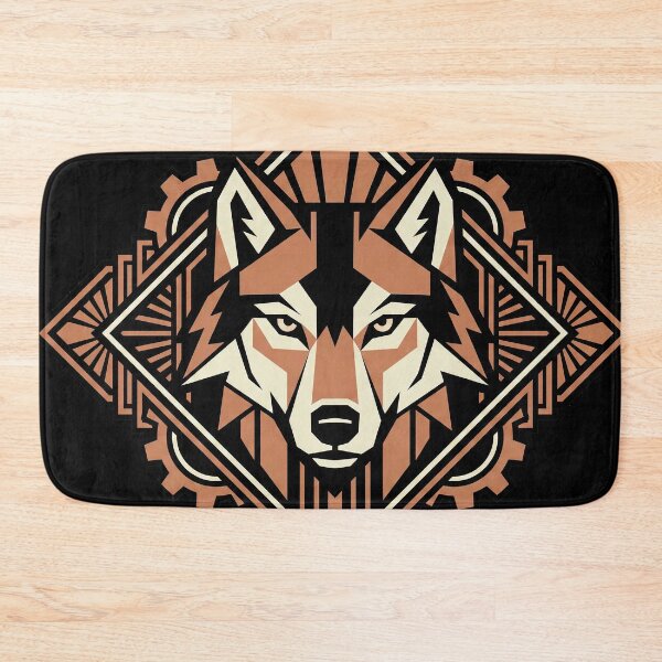 Item preview, Modern Heraldry Wolf Crest – Geometric Art Deco Animal Emblem designed and sold by SavinMercantile.