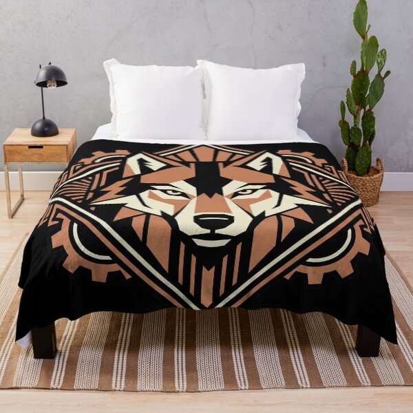 Item preview, Modern Heraldry Wolf Crest – Geometric Art Deco Animal Emblem designed and sold by SavinMercantile.
