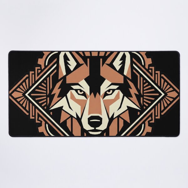 Item preview, Modern Heraldry Wolf Crest – Geometric Art Deco Animal Emblem designed and sold by SavinMercantile.