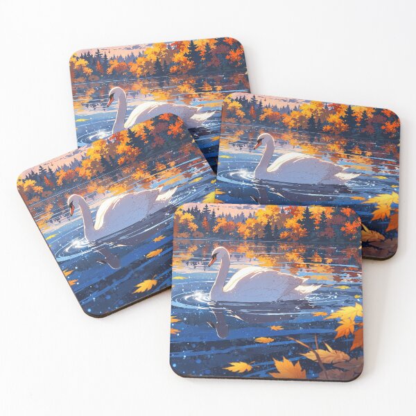 Item preview, Swan in clear autumn lake designed and sold by Aesthetic Visuals.