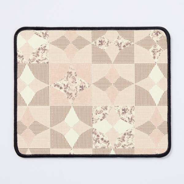 Item preview, Retro Country Chicken Feed Sack Cheater Quilt - Warm Neutrals Cafe Blush Gingham designed and sold by LoveAlways-AEP.