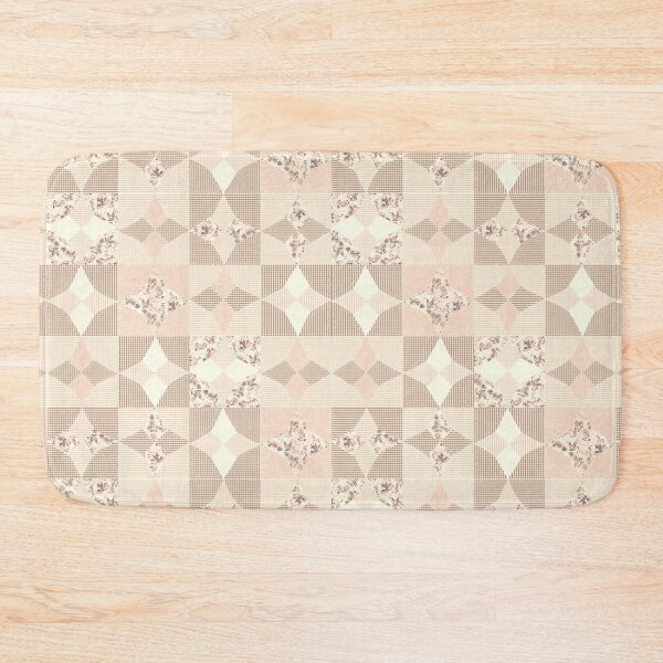 Item preview, Retro Country Chicken Feed Sack Cheater Quilt - Warm Neutrals Cafe Blush Gingham designed and sold by LoveAlways-AEP.