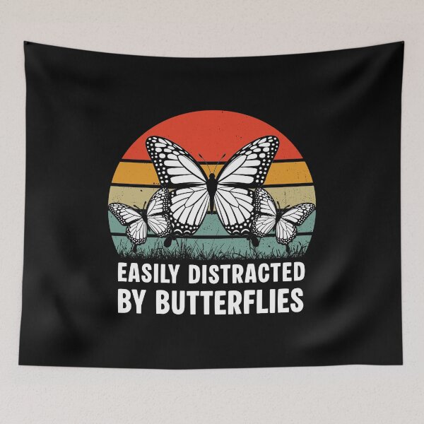 Item preview, Easily Distracted by Butterflies - Retro Vintage 70s Sunset designed and sold by Dmetalx Art Apparel.