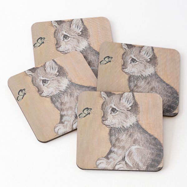 Item preview, Canadian lynx kitten with butterfly  designed and sold by Matt Starr Fine Art .