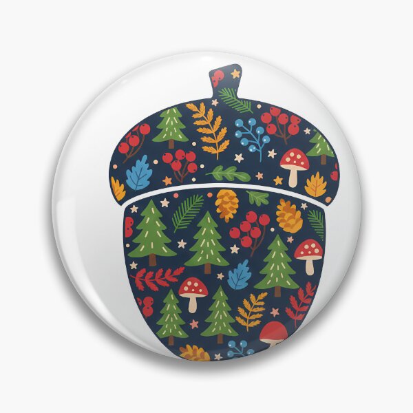 Item preview, Patterned Acorn in Scandinavian Folk Art by heidiannemorris © designed and sold by FOLK ART FUSION.