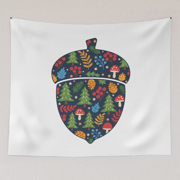 Item preview, Patterned Acorn in Scandinavian Folk Art by heidiannemorris © designed and sold by FOLK ART FUSION by heidiannemorris.