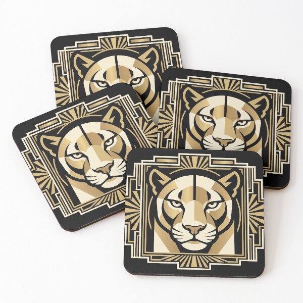 Item preview, Modern Heraldry Panther Crest – Geometric Art Deco Animal Emblem designed and sold by SavinMercantile.