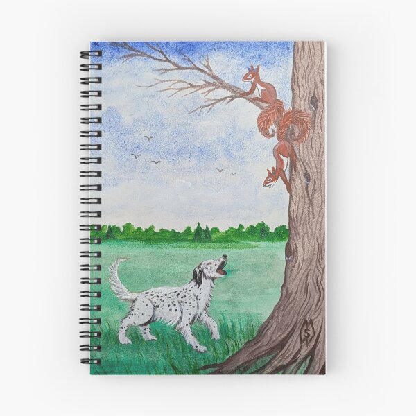 Item preview, Chippy and Missy hurry up the tree to escape from the dog  designed and sold by Matt Starr Fine Art .