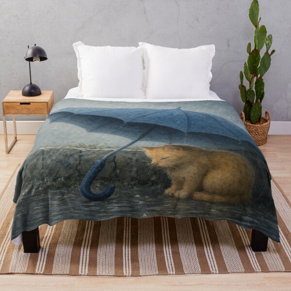 Item preview, Kitten Under Blue Umbrella designed and sold by PurrfectWhisper.