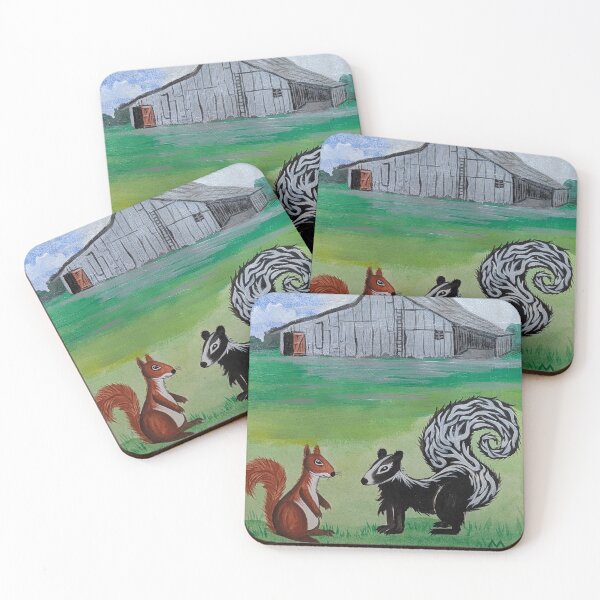 Item preview, Chippy meets mother skunk at the big barn  designed and sold by Matt Starr Fine Art .