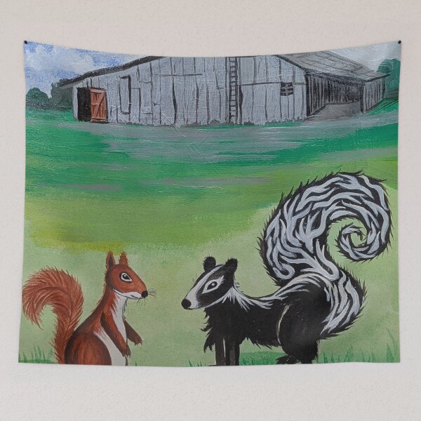 Item preview, Chippy meets mother skunk at the big barn  designed and sold by Matt Starr Fine Art .
