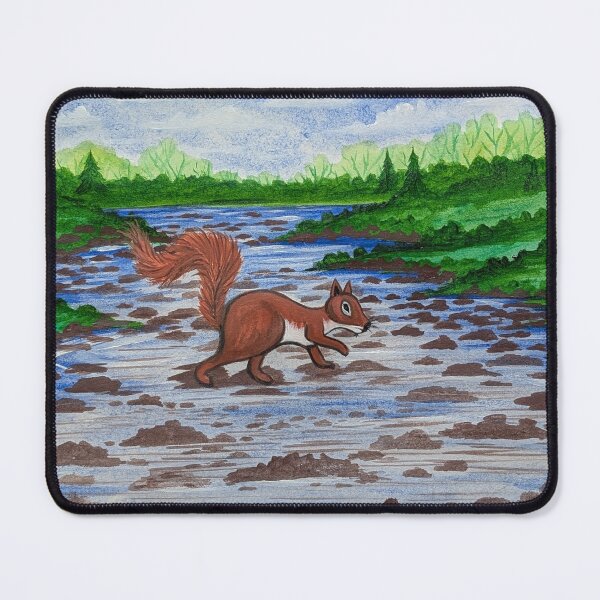Item preview, Chippy Squirrel crossing the creek designed and sold by Matt Starr Fine Art .
