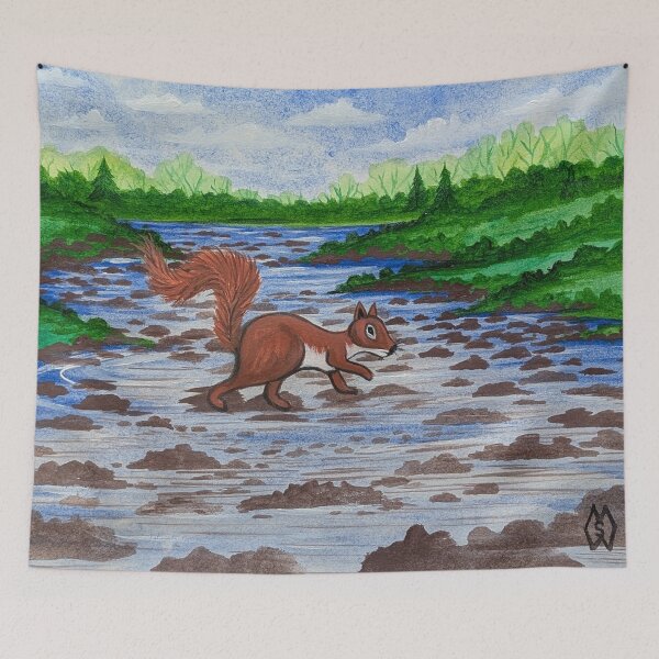 Item preview, Chippy Squirrel crossing the creek  designed and sold by Matt Starr Fine Art .