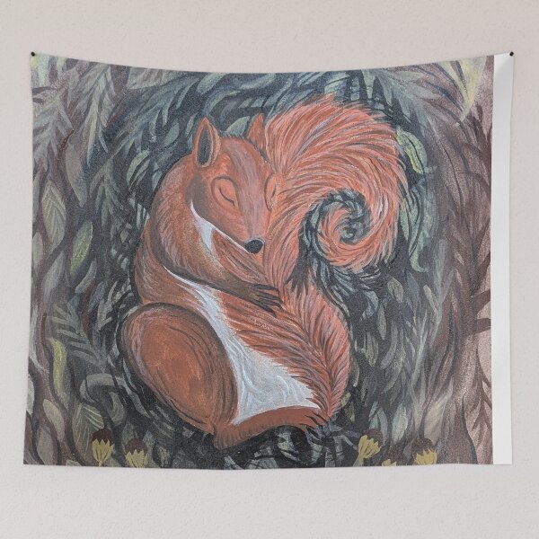 Item preview, Chippy Squirrel curled up and asleep in the tree nest  designed and sold by Matt Starr Fine Art .