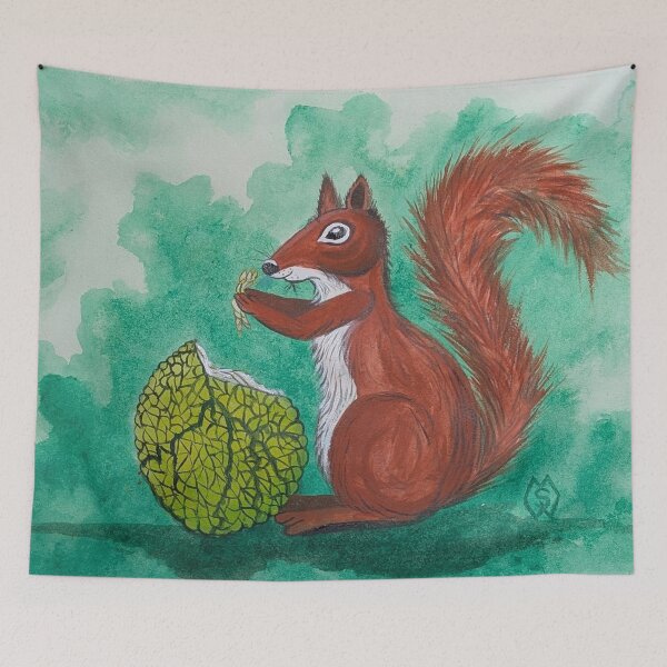Item preview, Chippy eating a hedgeapple  designed and sold by Matt Starr Fine Art .