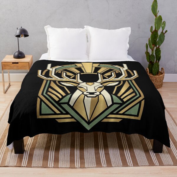 Item preview, Modern Heraldry Stag Crest – Geometric Art Deco Animal Emblem designed and sold by SavinMercantile.