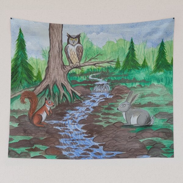 Item preview, Chippy meets his friends often at the creek  designed and sold by Matt Starr Fine Art .
