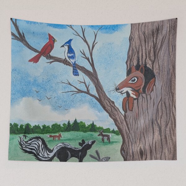 Item preview, Chippy loved to visit other wild animals and birds  designed and sold by Matt Starr Fine Art .