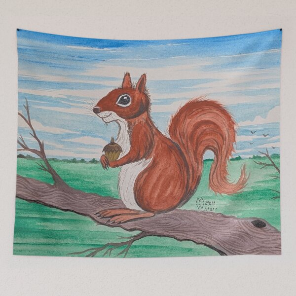 Item preview, Chippy Squirrel in a tree with a nut  designed and sold by Matt Starr Fine Art .