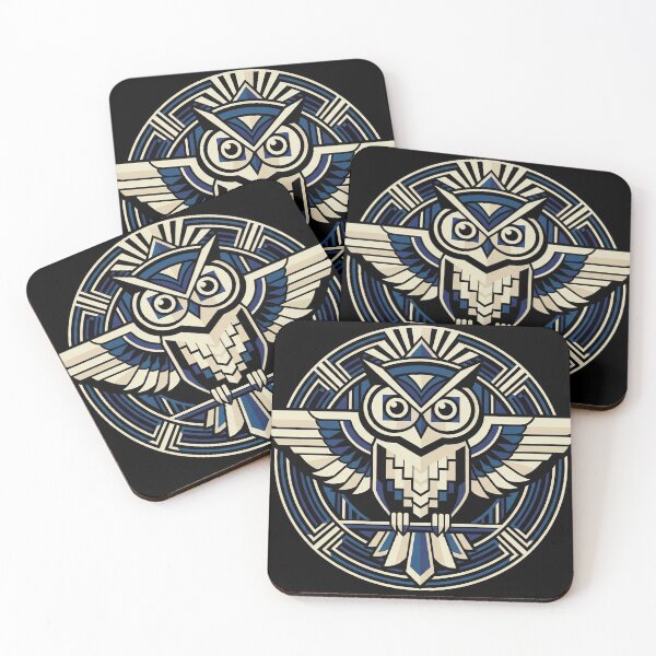 Item preview, Modern Heraldry Owl Crest – Geometric Art Deco Animal Emblem designed and sold by SavinMercantile.