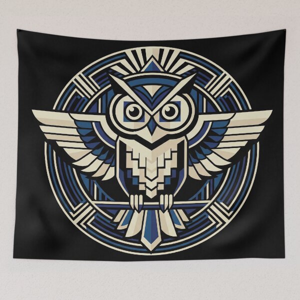 Item preview, Modern Heraldry Owl Crest – Geometric Art Deco Animal Emblem designed and sold by SavinMercantile.