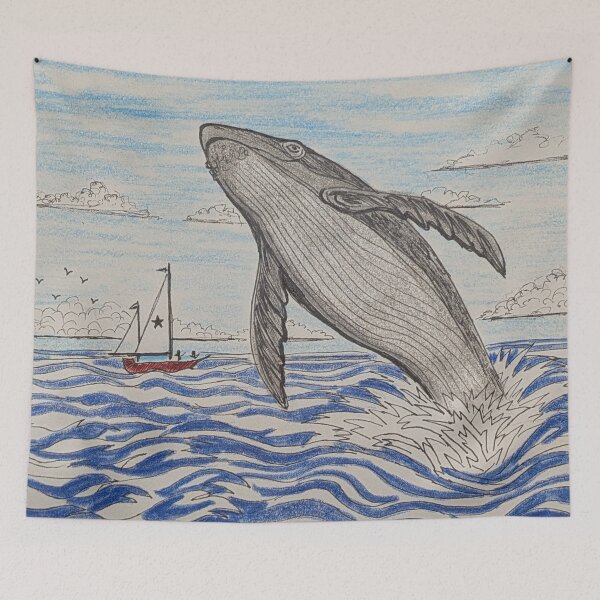 Item preview, Whale breaching the surface near a boat designed and sold by Matt Starr Fine Art .