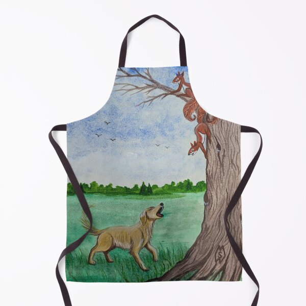 Item preview, Squirrels hurry up a tree to escape from a dog designed and sold by Matt Starr Fine Art .