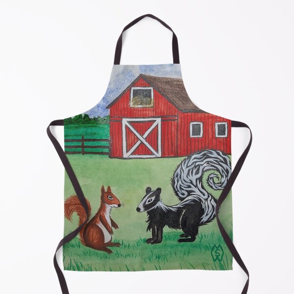 Item preview, Squirrel meets skunk at the big red barn  designed and sold by Matt Starr Fine Art .