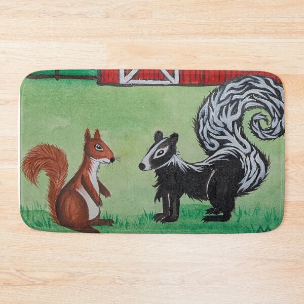 Item preview, Squirrel meets skunk at the big red barn  designed and sold by Matt Starr Fine Art .
