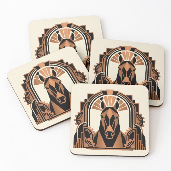 Item preview, Modern Heraldry Horse Crest – Geometric Art Deco Animal Emblem designed and sold by SavinMercantile.
