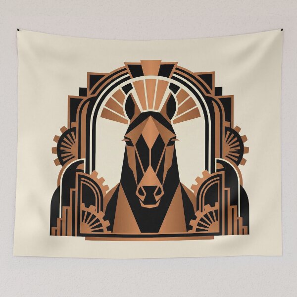 Item preview, Modern Heraldry Horse Crest – Geometric Art Deco Animal Emblem designed and sold by SavinMercantile.