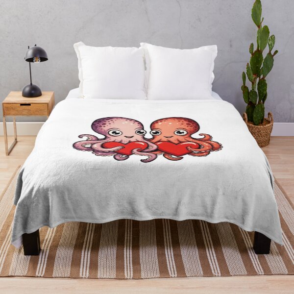 Item preview, Cute Octopus Couple Holding Hearts Valentine Sticker designed and sold by SassyArtistry.
