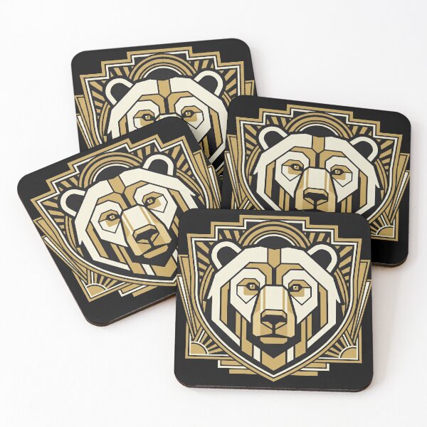 Item preview, Modern Heraldry Bear Crest – Geometric Art Deco Animal Emblem designed and sold by SavinMercantile.