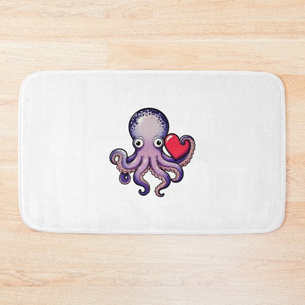 Item preview, Purple Octopus Holding Red Heart Valentine Sticker designed and sold by SassyArtistry.