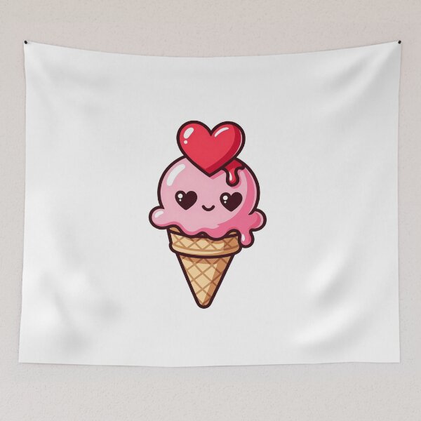Item preview, Pink Ice Cream With Red Heart Valentine designed and sold by SassyArtistry.