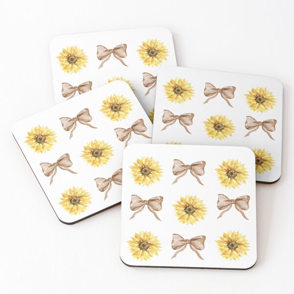 Item preview, Coquette Sunflower and Bow Pattern Tee | Floral Grid Design | Yellow Sunflowers | Floral Tee | designed and sold by saltwater-grace.