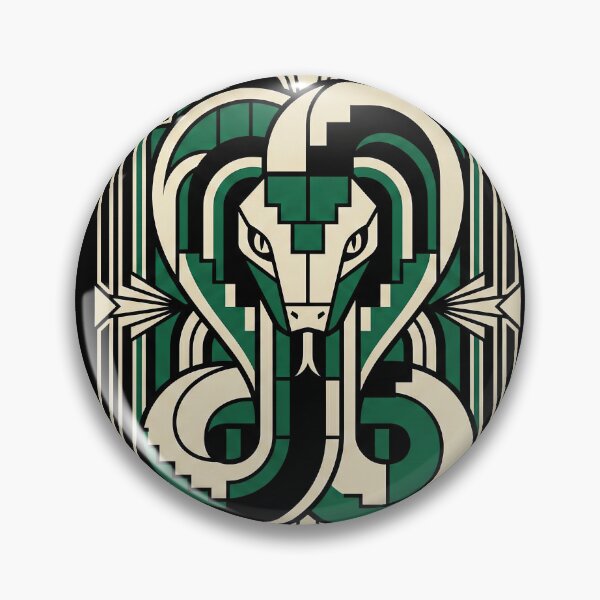 Item preview, Modern Heraldry Serpent Crest – Geometric Art Deco Animal Emblem designed and sold by SavinMercantile.
