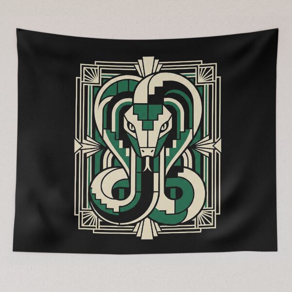 Item preview, Modern Heraldry Serpent Crest – Geometric Art Deco Animal Emblem designed and sold by SavinMercantile.
