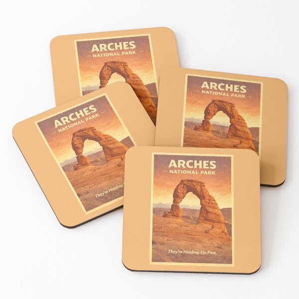 Item preview, Arches National Park “They’re Holding Up Fine” Sticker – Funny Utah Desert Poster designed and sold by messupbro.