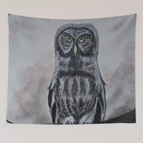 Item preview, Great grey owl in the forest  designed and sold by Matt Starr Fine Art .