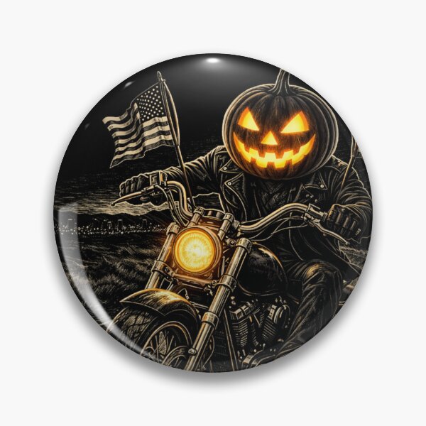 Item preview, Headless Horseman Night Ride — Fiery Scratchboard Biker Art designed and sold by TheHorsemanRidesAgain.