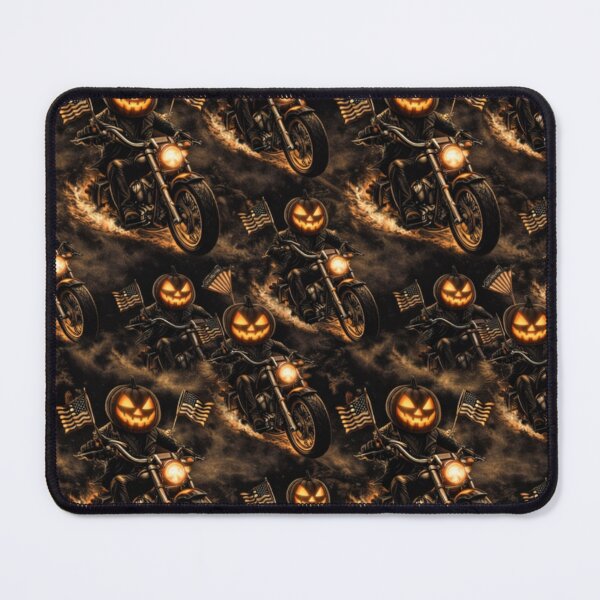 Item preview, Headless Horseman Night Ride — Fiery Scratchboard Biker Art designed and sold by TheHorsemanRidesAgain.