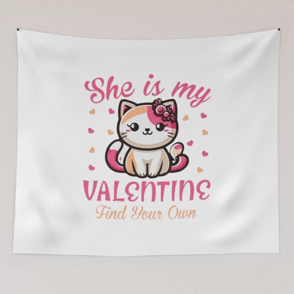 Item preview, She Is My Valentine Find Your Own Cats Lover  T-Shirt designed and sold by Dazzling15.