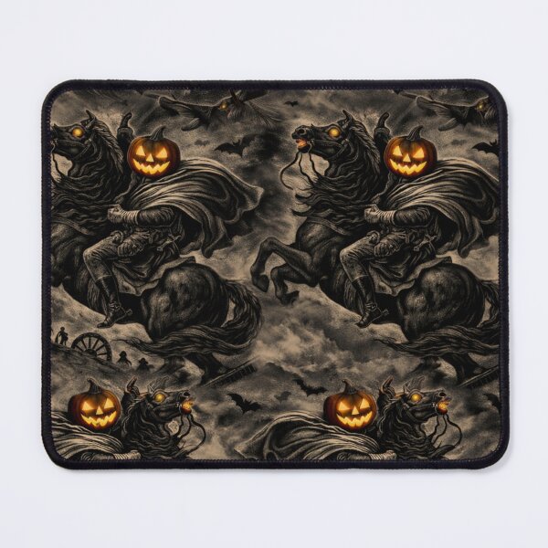 Item preview, Headless Horseman Scratchboard Night Charge Illustration — Dramatic Halloween Dark Art designed and sold by TheHorsemanRidesAgain.