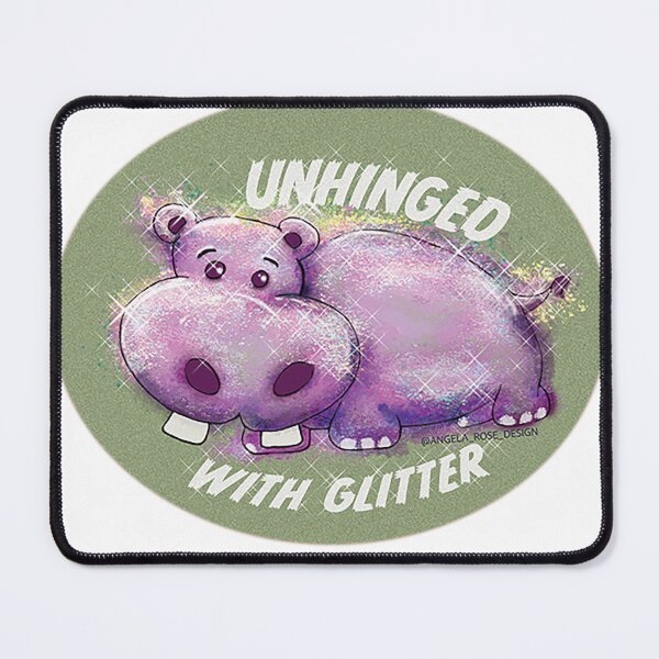 Item preview, Unhinged Hippo with Glitter designed and sold by A-Rose-Design.