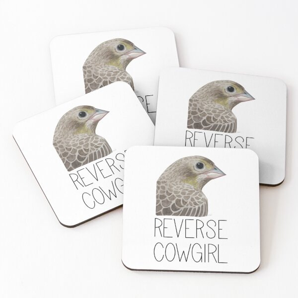 Item preview, Reverse Cowgirl (Brown-headed Cowbird) designed and sold by LauraWolfArtist.