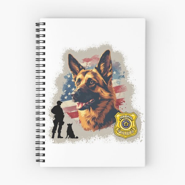 Item preview, K9 Police Officer German Shepherd With American Flag designed and sold by Rusty Pine.